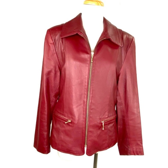 La Pelle Karpeta Jackets & Blazers - La Pelle Karpeta Moto Red Leather Jacket Coat Sz 12